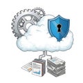 Cloud computing security and data storage concept Royalty Free Stock Photo
