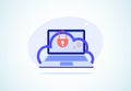 Cloud computing security design concept. Online security and data protection. Vector illustration Royalty Free Stock Photo