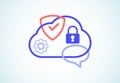 Cloud computing security design concept. Online security and data protection. Vector illustration Royalty Free Stock Photo
