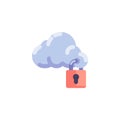Cloud computing security flat icon Royalty Free Stock Photo
