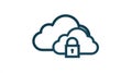 Cloud Computing Security Icon Locked Cloud Storage Safety Concept Royalty Free Stock Photo