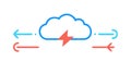 Cloud Computing Security: Lightning and User Access Icon, vector design Generative AI Royalty Free Stock Photo