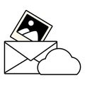 cloud computing send email picture Royalty Free Stock Photo