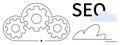 Cloud Computing and SEO Optimization with Gears and Cloud Vector Royalty Free Stock Photo