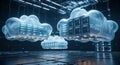 Cloud computing server data center network technology cloud storage it infrastructure concept Royalty Free Stock Photo