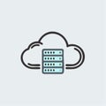 Cloud Computing Server and Data Hosting Icon (1 Royalty Free Stock Photo