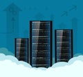 Cloud computing. Server for data storage and datacenter Royalty Free Stock Photo