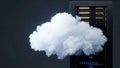 Cloud computing server illustration with fluffy white cloud Royalty Free Stock Photo