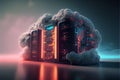 cloud computing server infrastructure hosting hub storage Royalty Free Stock Photo