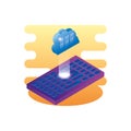 cloud computing server with keyboard Royalty Free Stock Photo