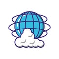 Cloud computing server with planet Royalty Free Stock Photo