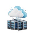 Cloud computing server racks data storage technology concept isolated on white background Royalty Free Stock Photo