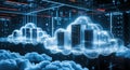 Cloud computing servers data center it infrastructure network technology solutions design Royalty Free Stock Photo