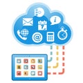 Cloud, computing, service illustration.