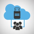 Cloud computing service usb backup Royalty Free Stock Photo