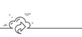 Cloud computing share line icon. Internet data storage sign. Minimal line pattern banner. Vector Royalty Free Stock Photo