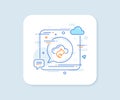 Cloud computing share line icon. Internet data storage sign. Vector Royalty Free Stock Photo