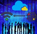 Cloud Computing Sharing Global Communication Concept Royalty Free Stock Photo