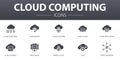 Cloud computing simple concept icons set