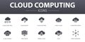 Cloud computing simple concept icons set Royalty Free Stock Photo