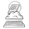 Cloud computing sketch Royalty Free Stock Photo