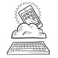 Cloud computing sketch Royalty Free Stock Photo