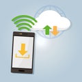Cloud computing from smartphone Royalty Free Stock Photo