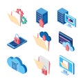 Cloud computing smartphone security computer data server technology internet Royalty Free Stock Photo