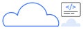 Cloud Computing and Coding Concept with Cloud Icon and Code Symbol for Digital Technology Royalty Free Stock Photo