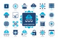 Cloud Computing solid icon set Royalty Free Stock Photo