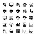 Cloud Computing Solid Icons 2 Royalty Free Stock Photo