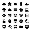 Cloud Computing Solid Icons 1 Royalty Free Stock Photo