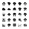 Cloud Computing Solid Icons 1 Royalty Free Stock Photo