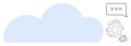 Cloud computing with speech bubble communication and gear symbols for seamless interaction and technology Royalty Free Stock Photo
