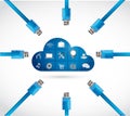 Cloud computing storage connection network. Royalty Free Stock Photo