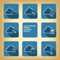 Cloud computing storage icons set