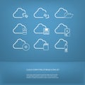 Cloud computing storage icons set