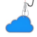 Cloud Computing Symbol in a Chrome Robotic Claw. 3d Rendering Royalty Free Stock Photo
