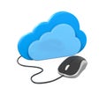 Cloud Computing Symbol with Computer Mouse Royalty Free Stock Photo
