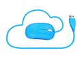 Cloud Computing Symbol with Computer Mouse Royalty Free Stock Photo