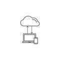 Cloud computing symbol, download, social network