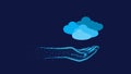 Cloud computing symbol in hand. Polygonal illustration. Computing concept Royalty Free Stock Photo