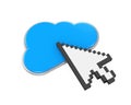 Cloud Computing Symbol with Mouse Cursor Icon Royalty Free Stock Photo