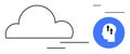 Cloud Computing and Artificial Intelligence Concept with Head Symbol and Arrows Royalty Free Stock Photo