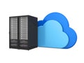 Cloud Computing Symbol with Server Rack