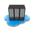 Cloud Computing Symbol with Server Rack Royalty Free Stock Photo