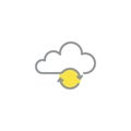 Cloud computing sync line icon Royalty Free Stock Photo