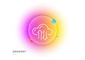 Cloud computing sync line icon. Internet data storage sign. Gradient blur button. Vector Royalty Free Stock Photo