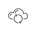 Cloud computing sync line icon. Internet data storage sign. Vector Royalty Free Stock Photo