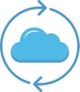 Cloud Computing Synchronization Data Refresh with Arrows and Cloud Icon Vector Royalty Free Stock Photo
